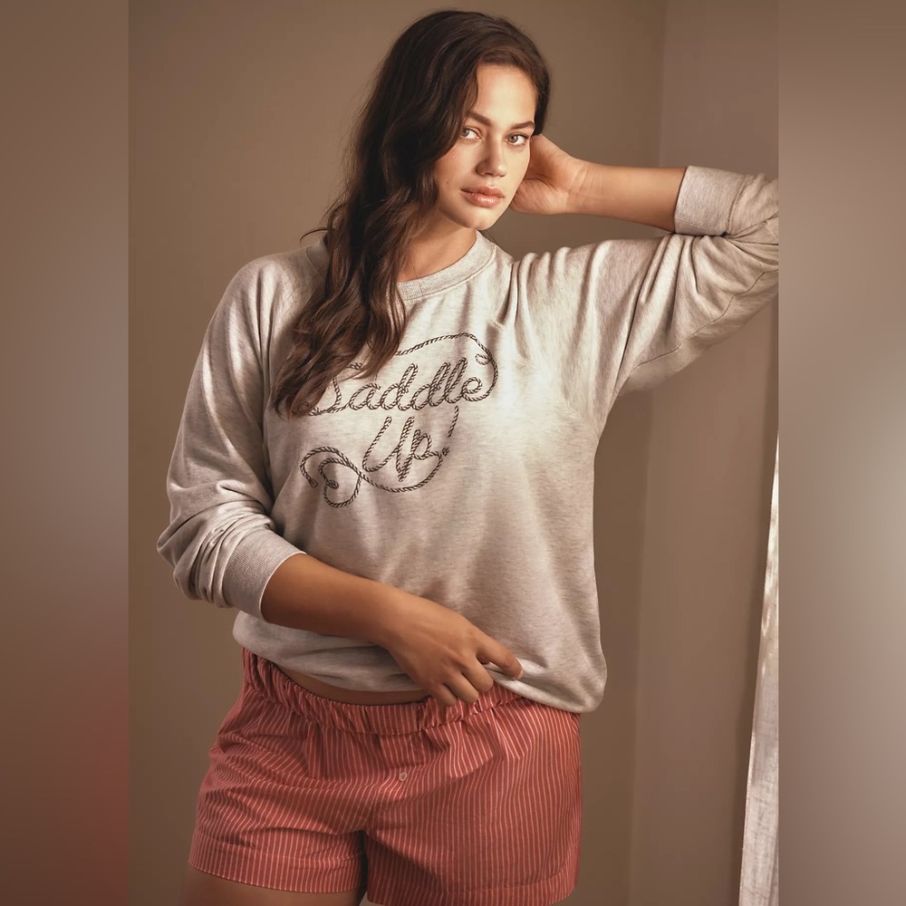 Anthropologie Crew-Neck Graphic Sweatshirt size medium